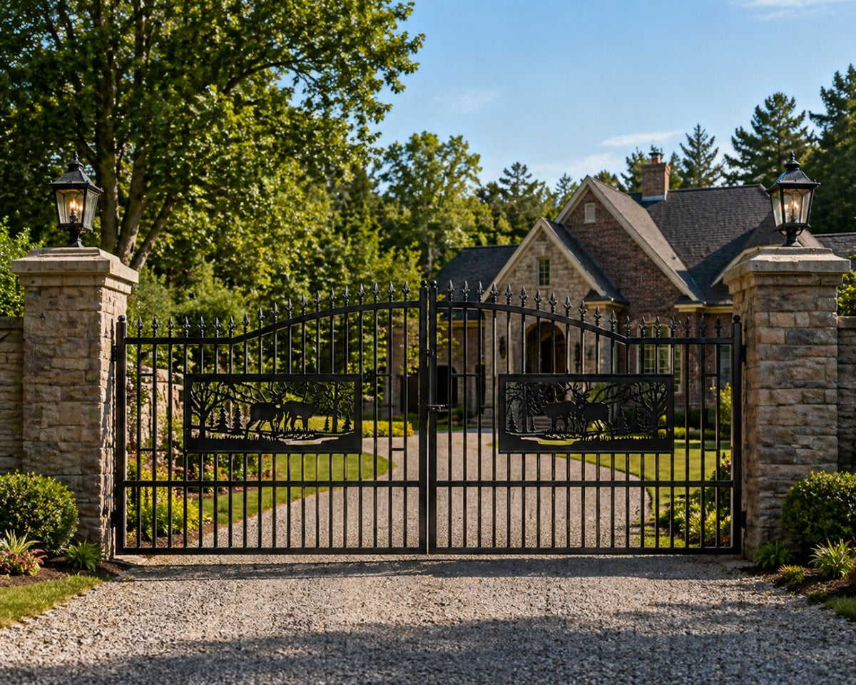 Dexmalle 20FT x 7FT Heavy-Duty Bi-Parting Iron Gate