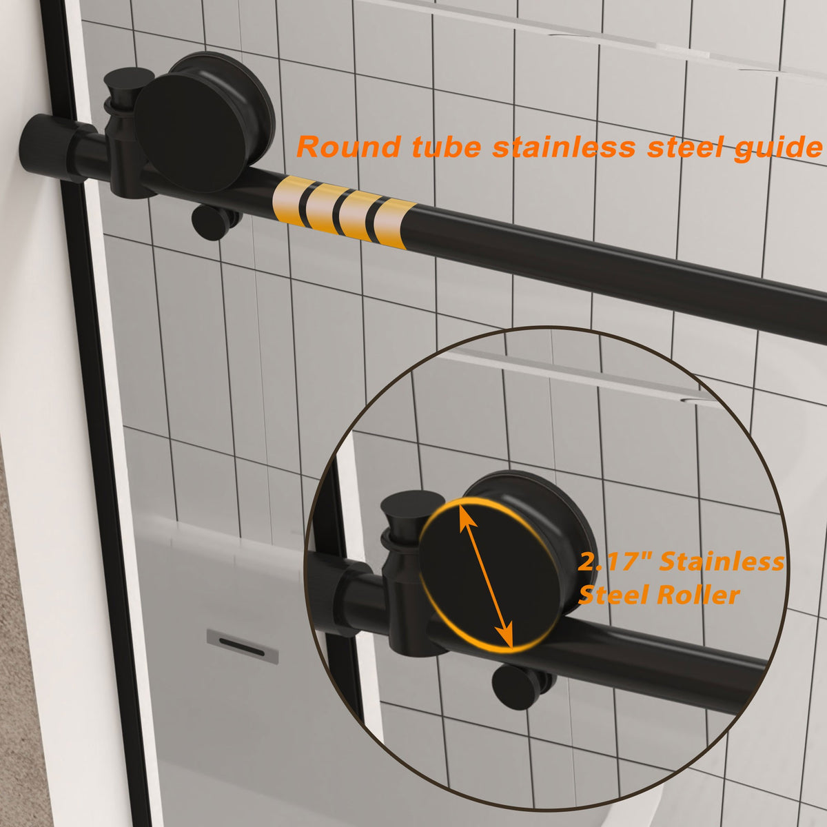 Dexmalle Frameless shower door 56-60 "W x 76" H