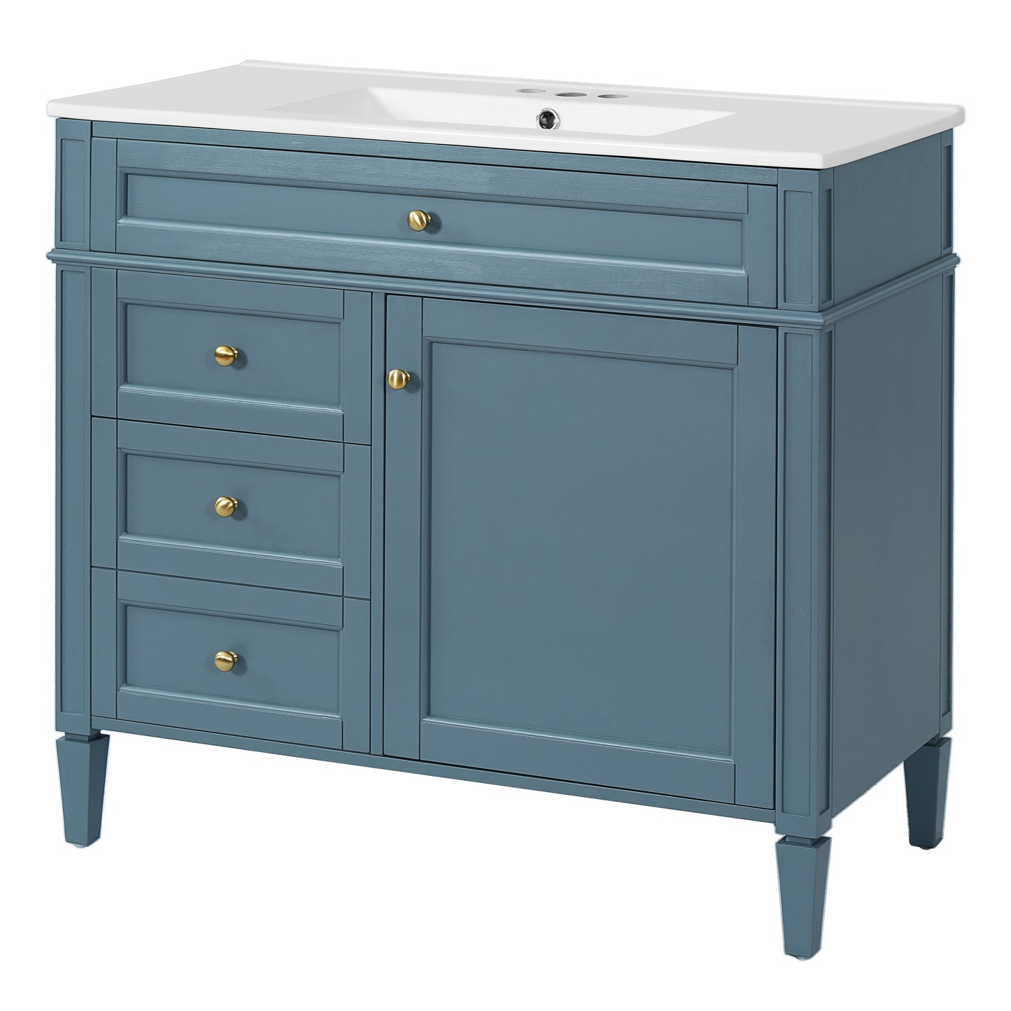 Dexmalle 36inch Bathroom Vanity with Top Sink 2 Drawers and a Tip-out Drawer