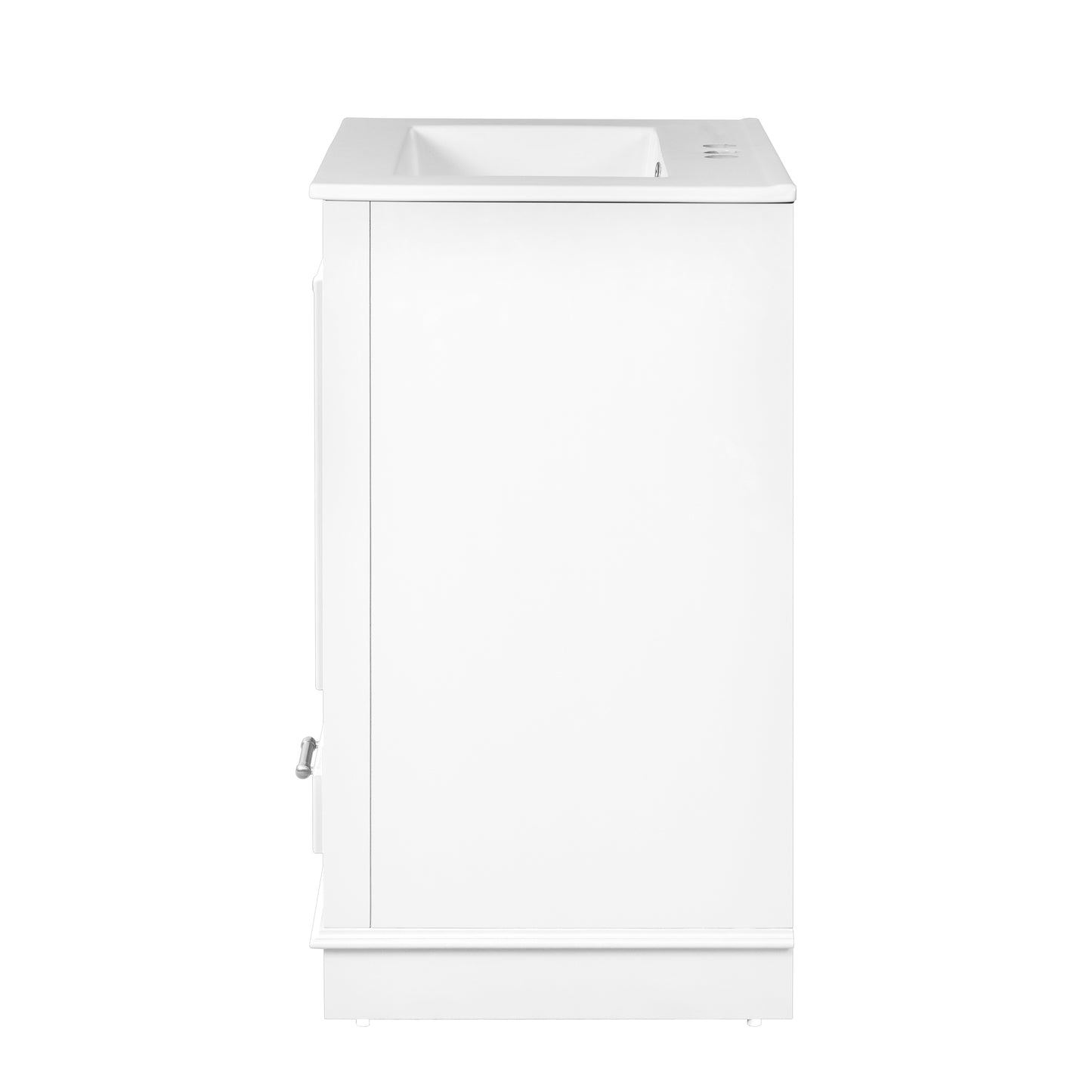 Dexmalle 24-in White Freestanding Single Sink Bathroom Vanity with White Ceramic Top