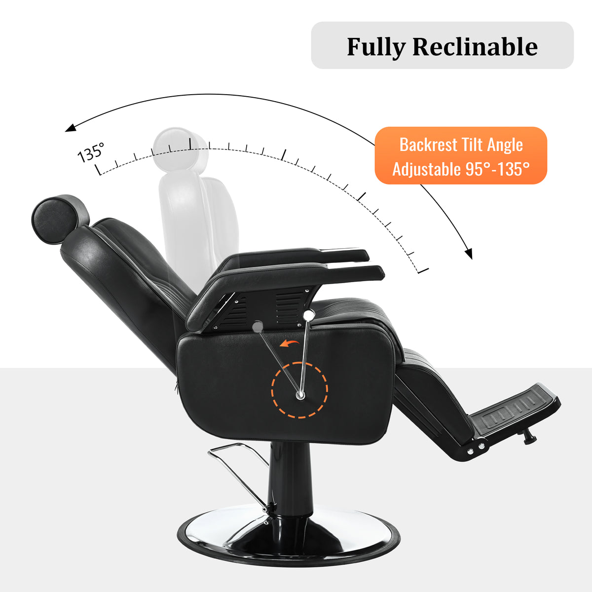 Dexmalle Heavy Duty Reclining Barber Chair