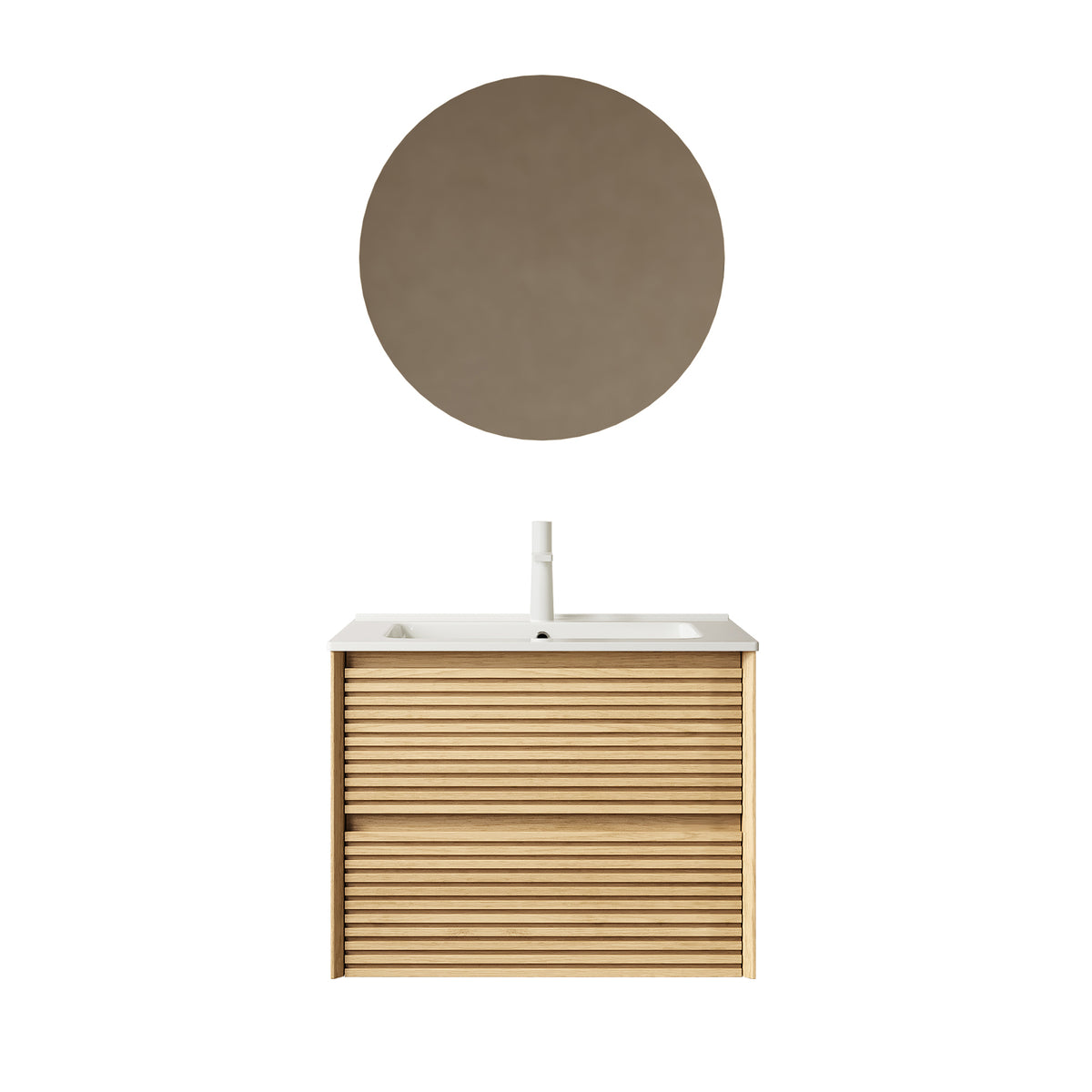 Dexmalle 24" Bathroom Vanity with Sink, Wall-Mounted Floating Plywood Bathroom Storage Cabinet with Drawers