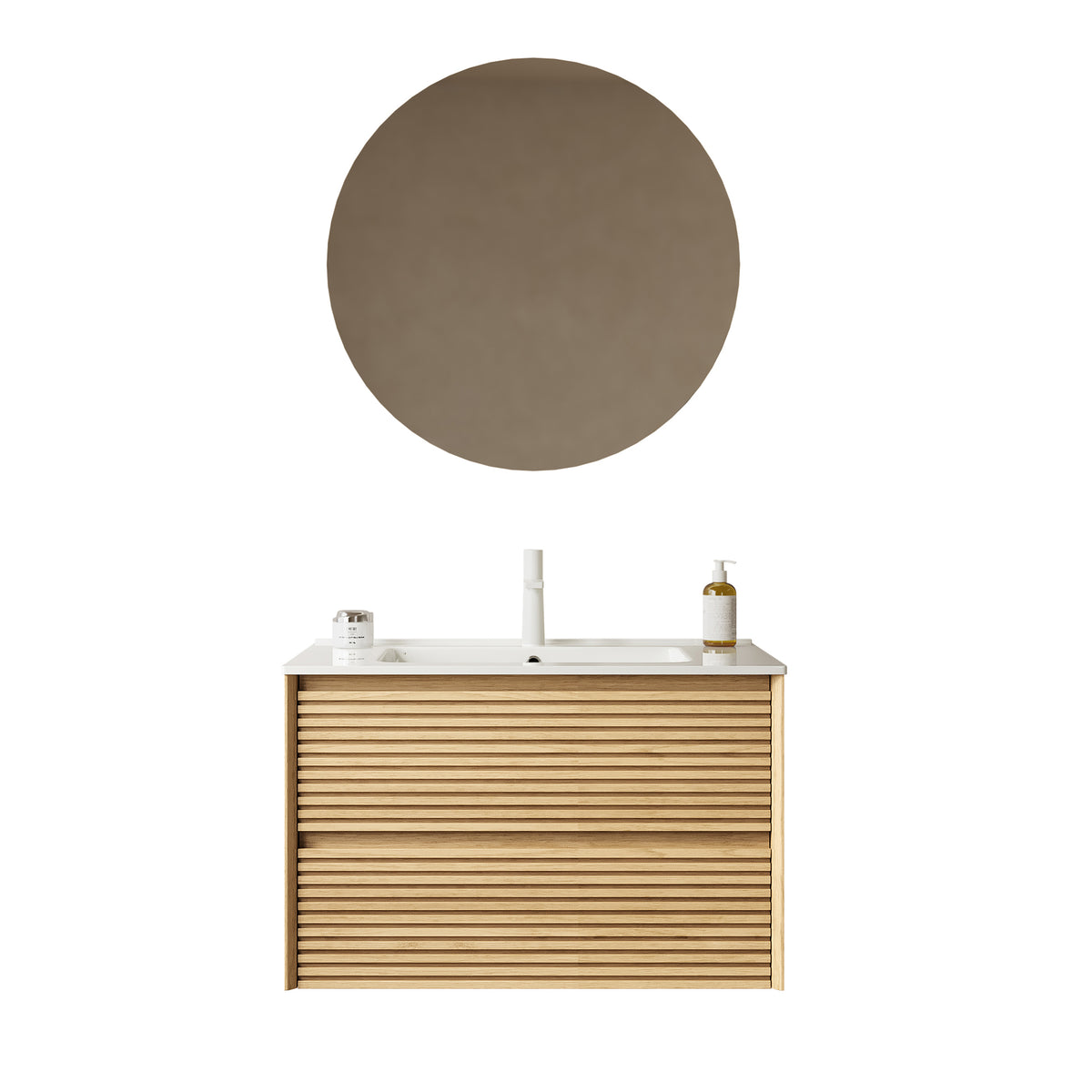 Dexmalle 30" Bathroom Vanity with Sink, Wall-Mounted Floating Plywood Bathroom Storage Cabinet with Drawers
