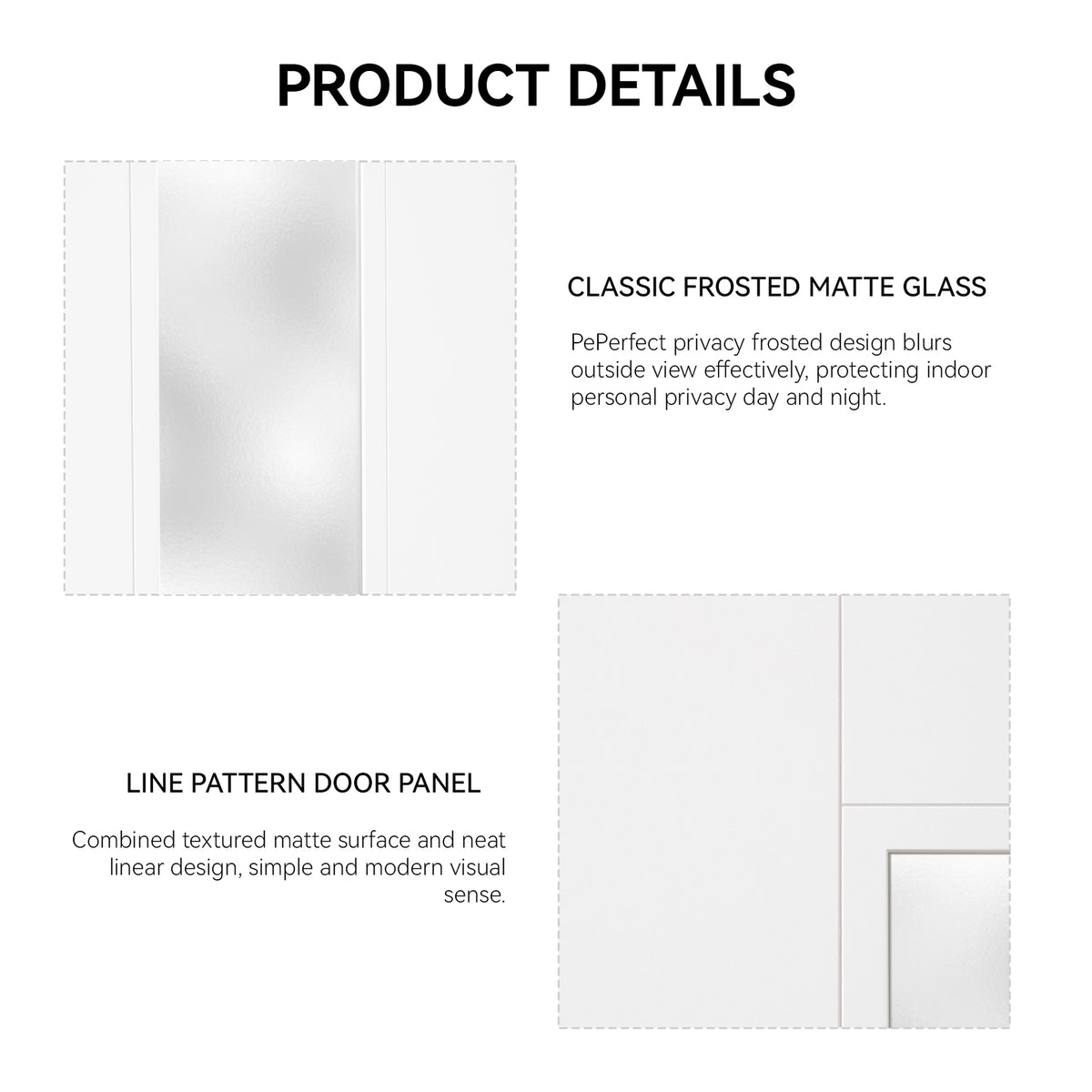 Dexmalle 36"x80" Fiberglass Front Door with White 4-9/16" PVC Frame,Left-Hand Inswing Exterior Door