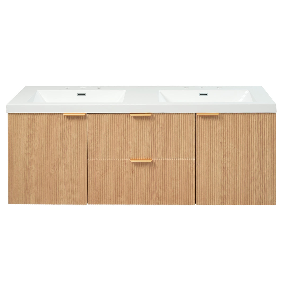 Dexmalle 59.3 Inch Double Sink Bathroom Vanity with SMC Resin Top