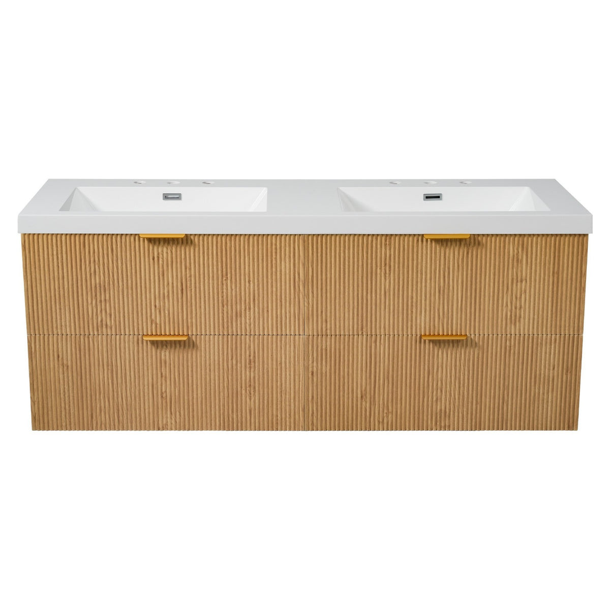 Dexmalle 59.3 Inch Double Sink Bathroom Vanity with SMC Top
