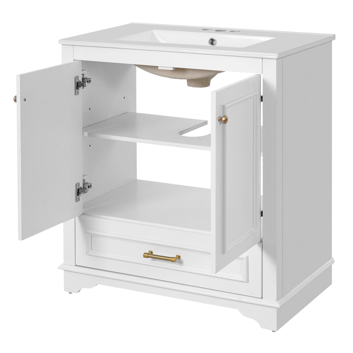 Dexmalle 30" Luxurious Bathroom Vanity with Ceramic Sink