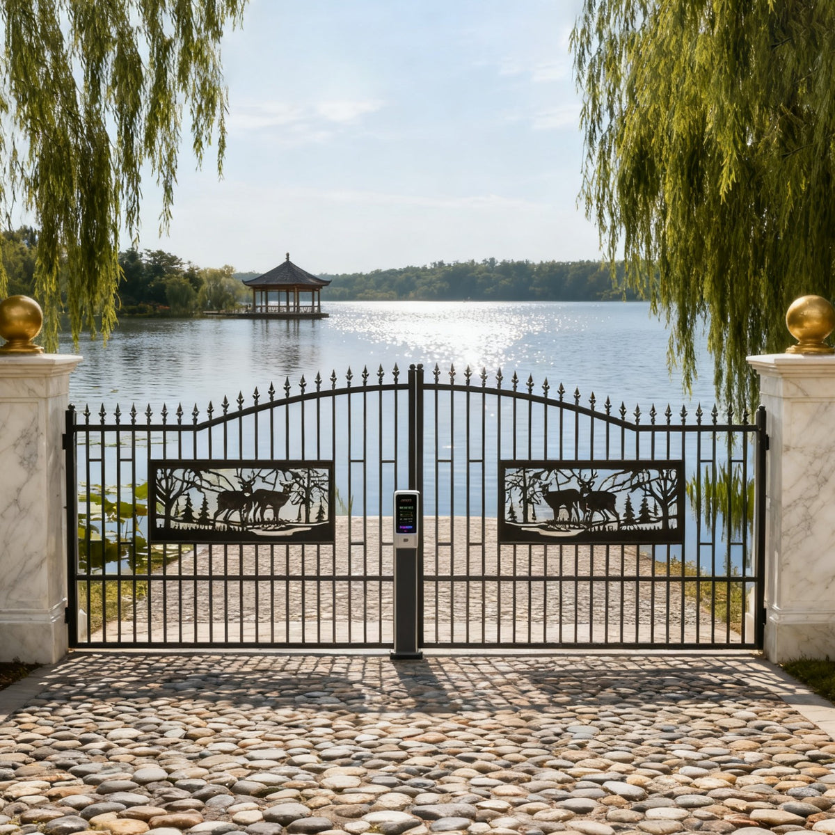 Dexmalle 20FT x 7FT Heavy-Duty Bi-Parting Iron Gate
