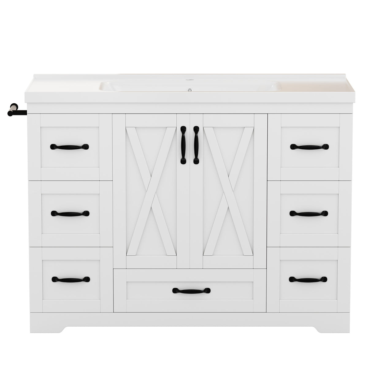 Dexmalle 48 Inch White Bathroom Vanity with Sink
