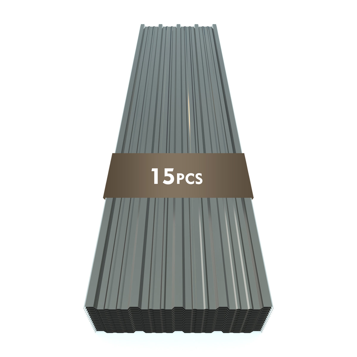 Dexmalle 15 Pcs Galvanized Steel Corrugated Roof Panels 72.85"x18.9"