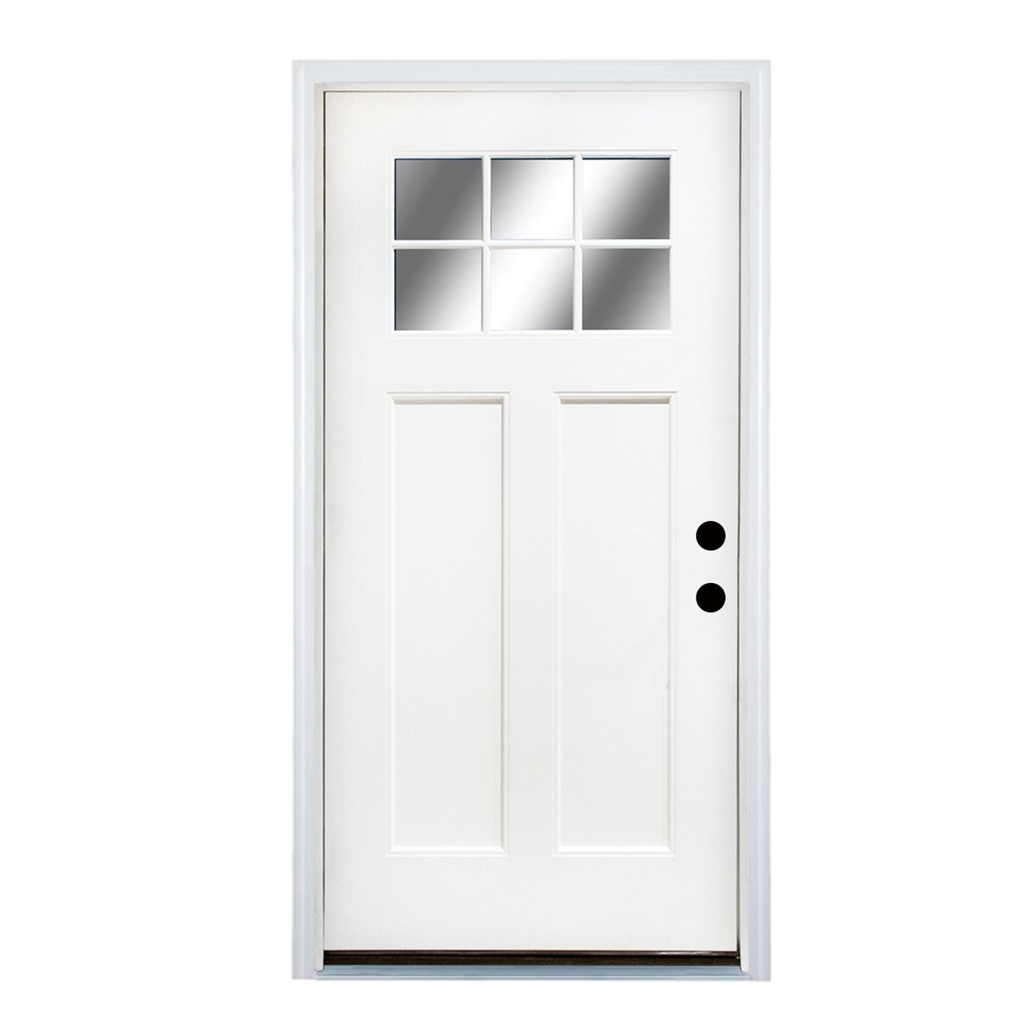 Dexmalle 36'' x 80" Fiberglass Entry Door with Brickmould Left Hand Inswing