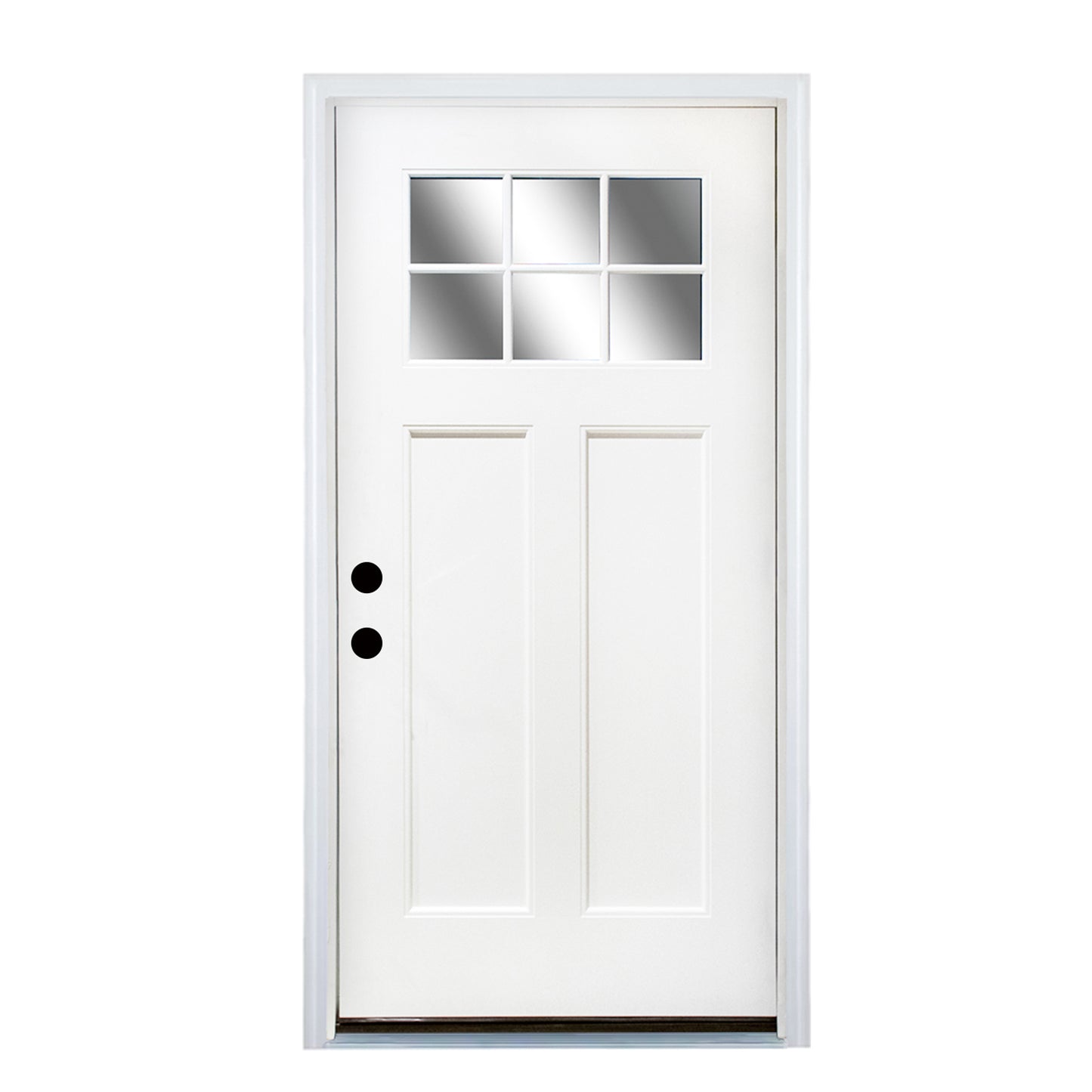 Dexmalle 36'' x 80" Fiberglass Entry Door with Brickmould Right Hand Inswing