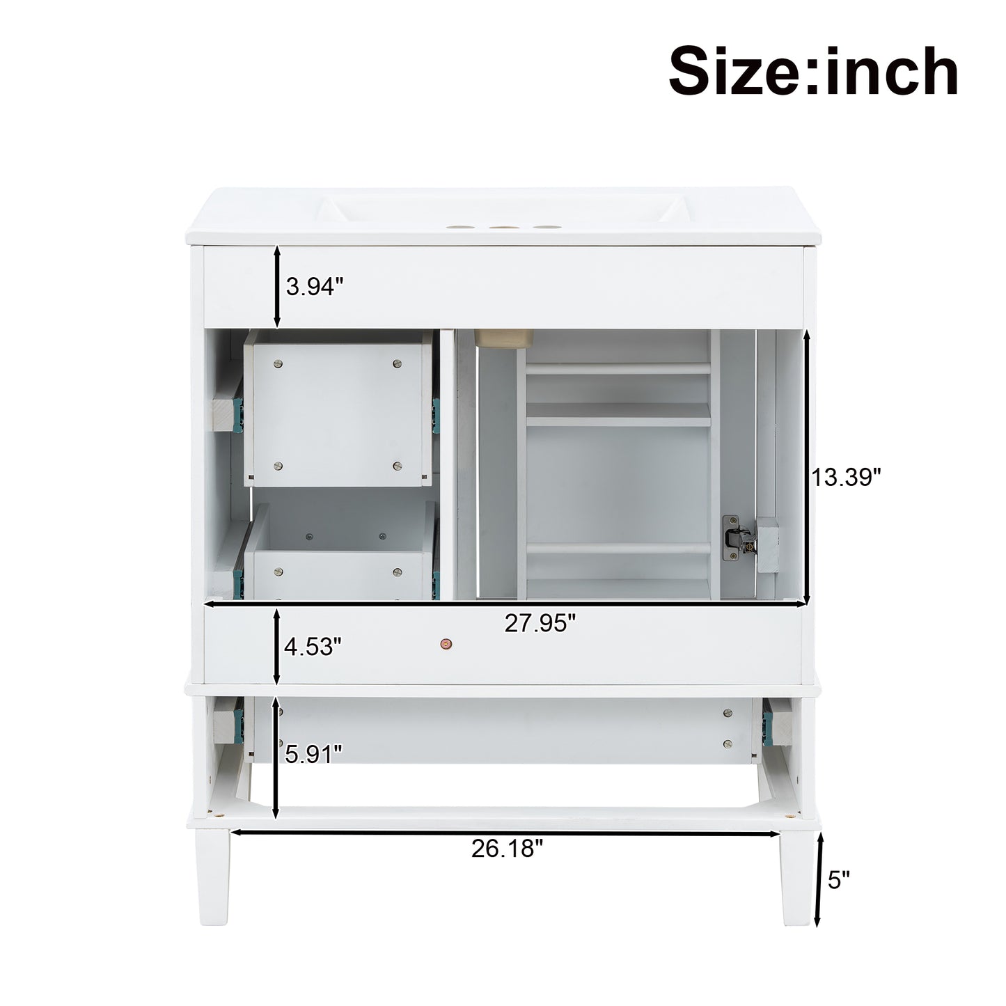 Dexmalle 30-in White Modern Freestanding Single Sink Bathroom Vanity with Ceramic Sink