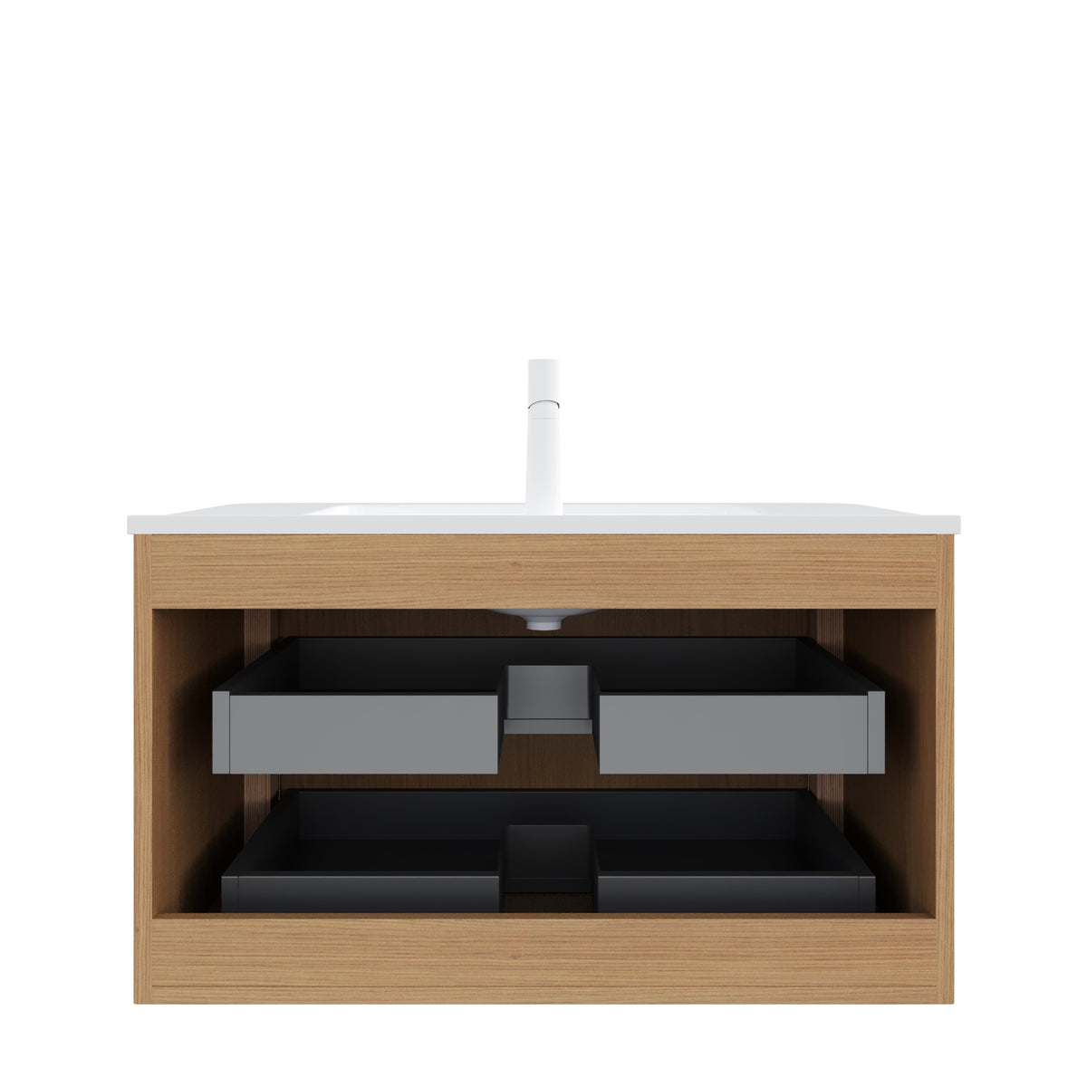 Dexmalle 36" Bathroom Vanity with Sink, Wall-Mounted Floating Plywood Bathroom Storage Cabinet with 2 Drawers