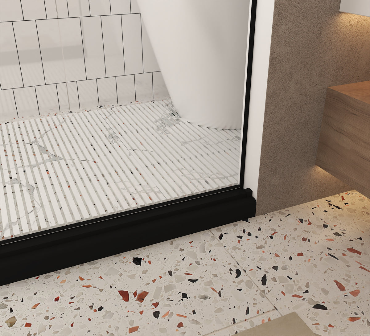 Dexmalle Frameless shower door 56-60 "W x 76" H