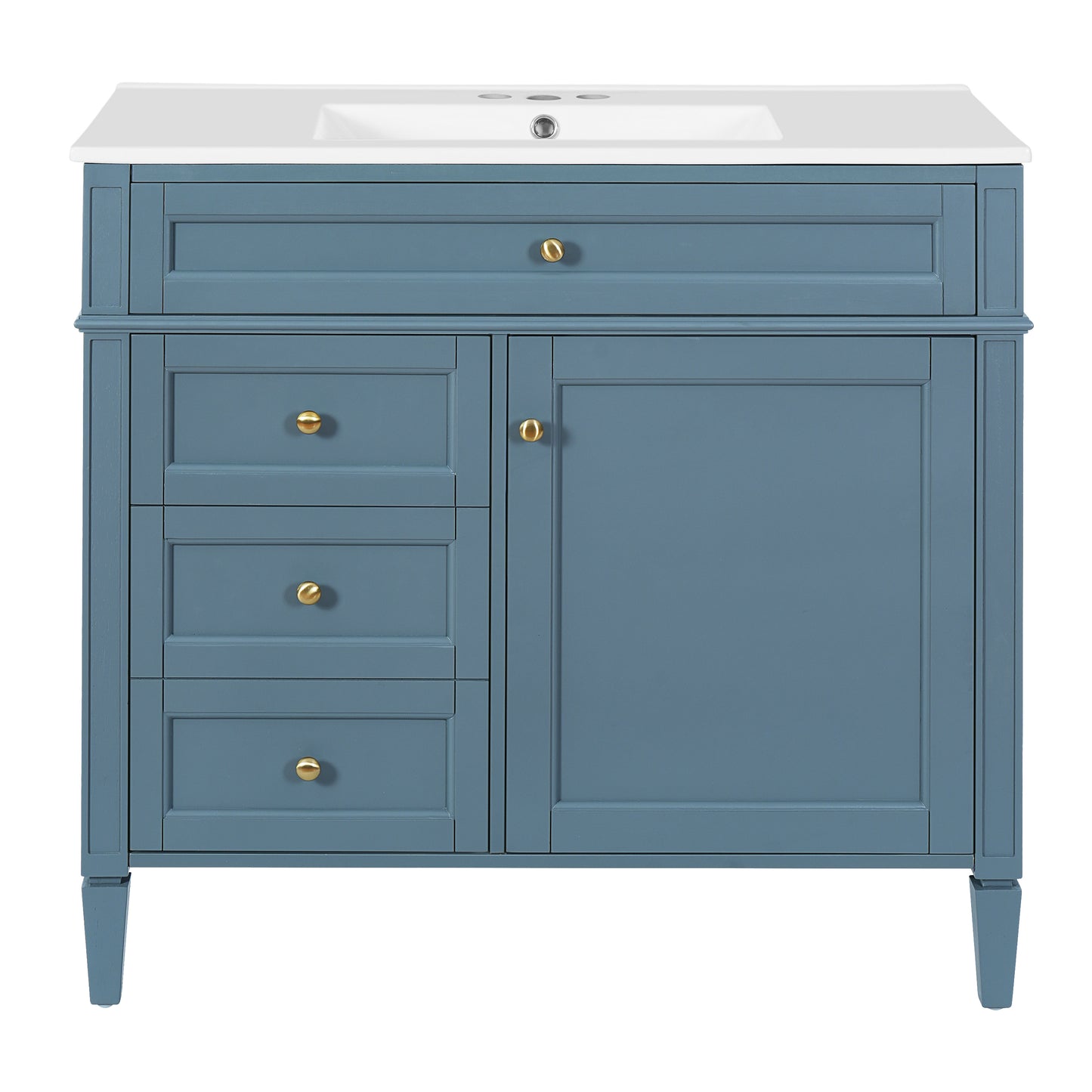 Dexmalle 36inch Bathroom Vanity with Top Sink 2 Drawers and a Tip-out Drawer