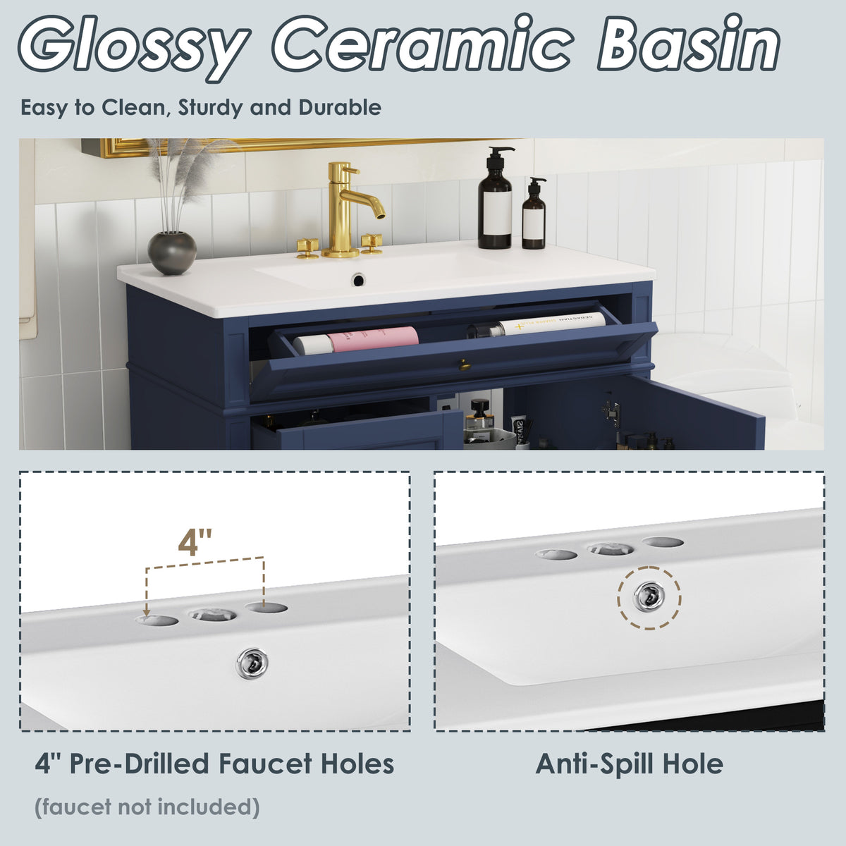Dexmalle 36'' Bathroom Vanity with Top Sink