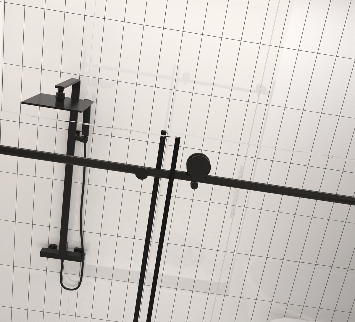 Dexmalle Frameless shower door 56-60 "W x 76" H