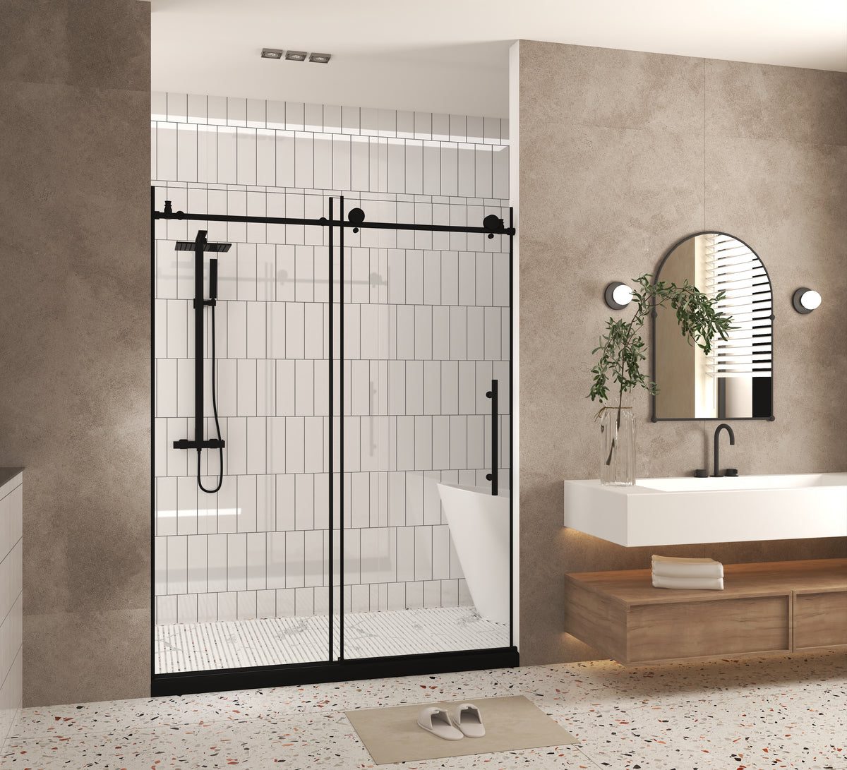 Dexmalle Frameless shower door 56-60 "W x 76" H