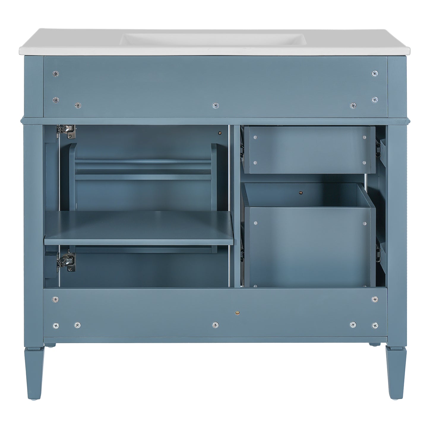 Dexmalle 36inch Bathroom Vanity with Top Sink 2 Drawers and a Tip-out Drawer